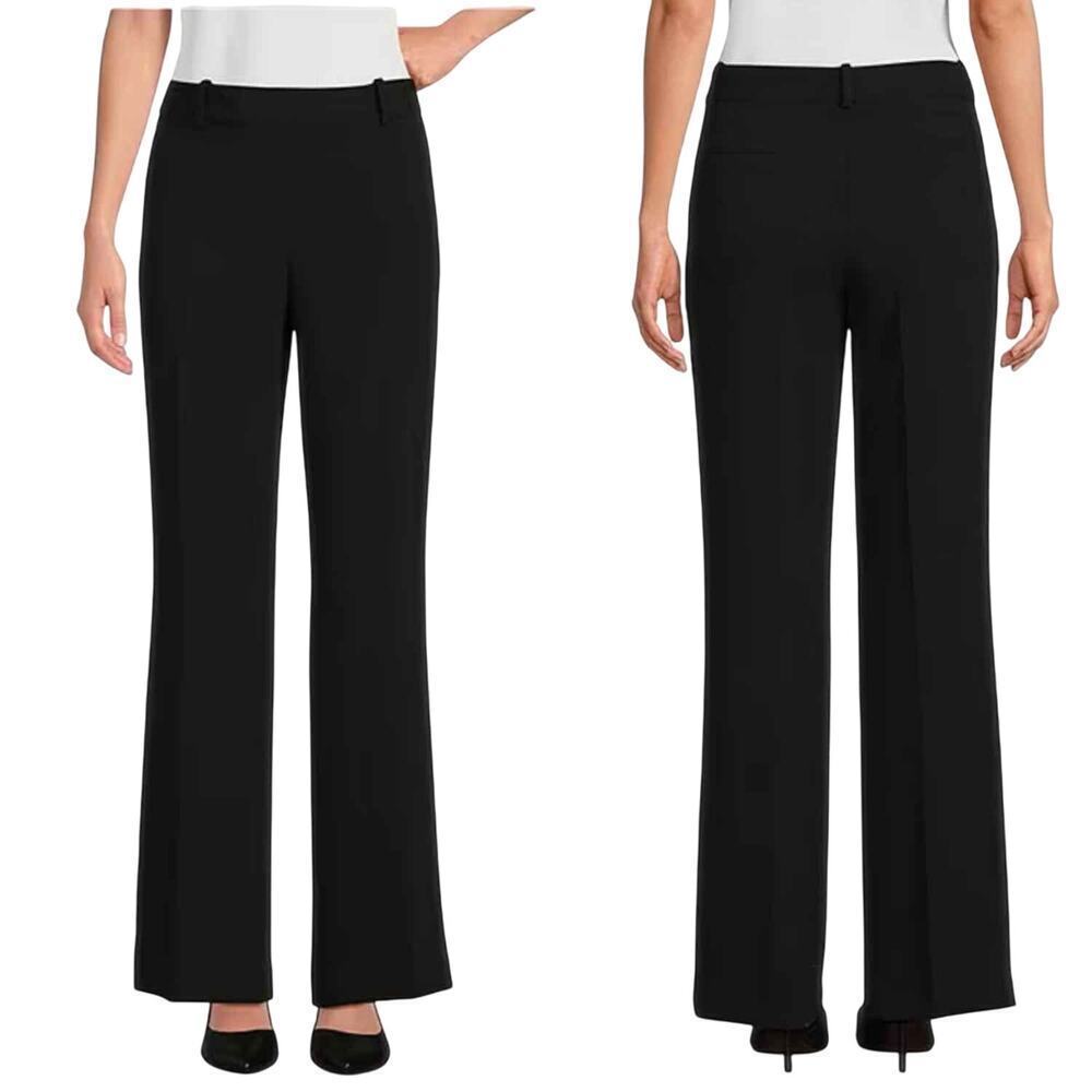 KARL LAGERFELD PARIS Crepe Straight Full Length Pant Size US 4 Black